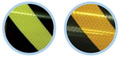 close up of Hazard Stripe reflective marking tape