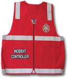 incident controller vest with reflective tape