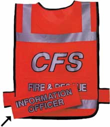 safety response tabard with removable identification tags