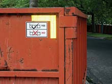RFA reflective marking tape on roadside dump bin
